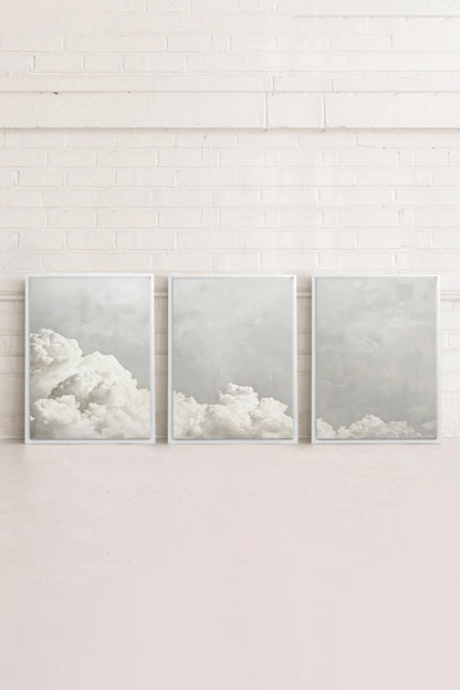 ANTIKE WOLKENLANDSCHAFT TRIO (3 Werke auf gespannter Leinwand)