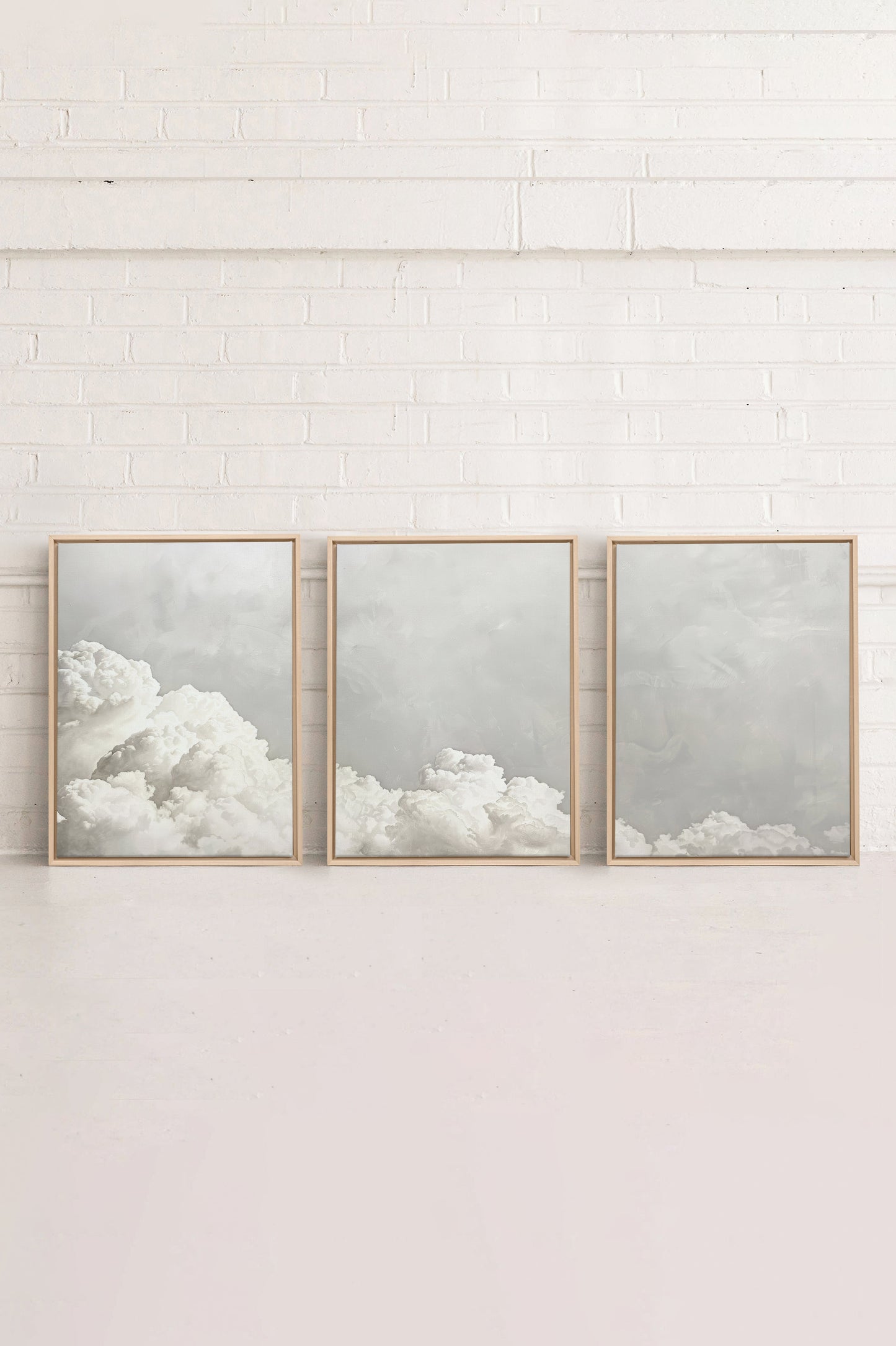 ANTIKE WOLKENLANDSCHAFT TRIO (3 Werke auf gespannter Leinwand)