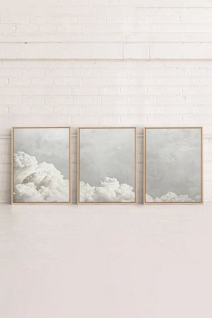 ANTIKE WOLKENLANDSCHAFT TRIO (3 Werke auf gespannter Leinwand)