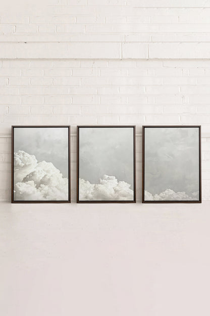 ANTIKE WOLKENLANDSCHAFT TRIO (3 Werke auf gespannter Leinwand)