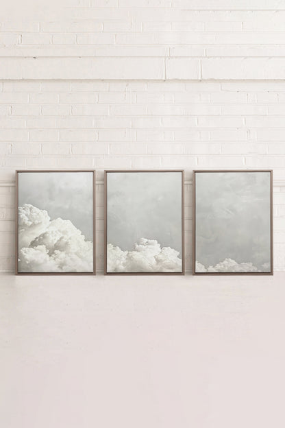 ANTIKE WOLKENLANDSCHAFT TRIO (3 Werke auf gespannter Leinwand)