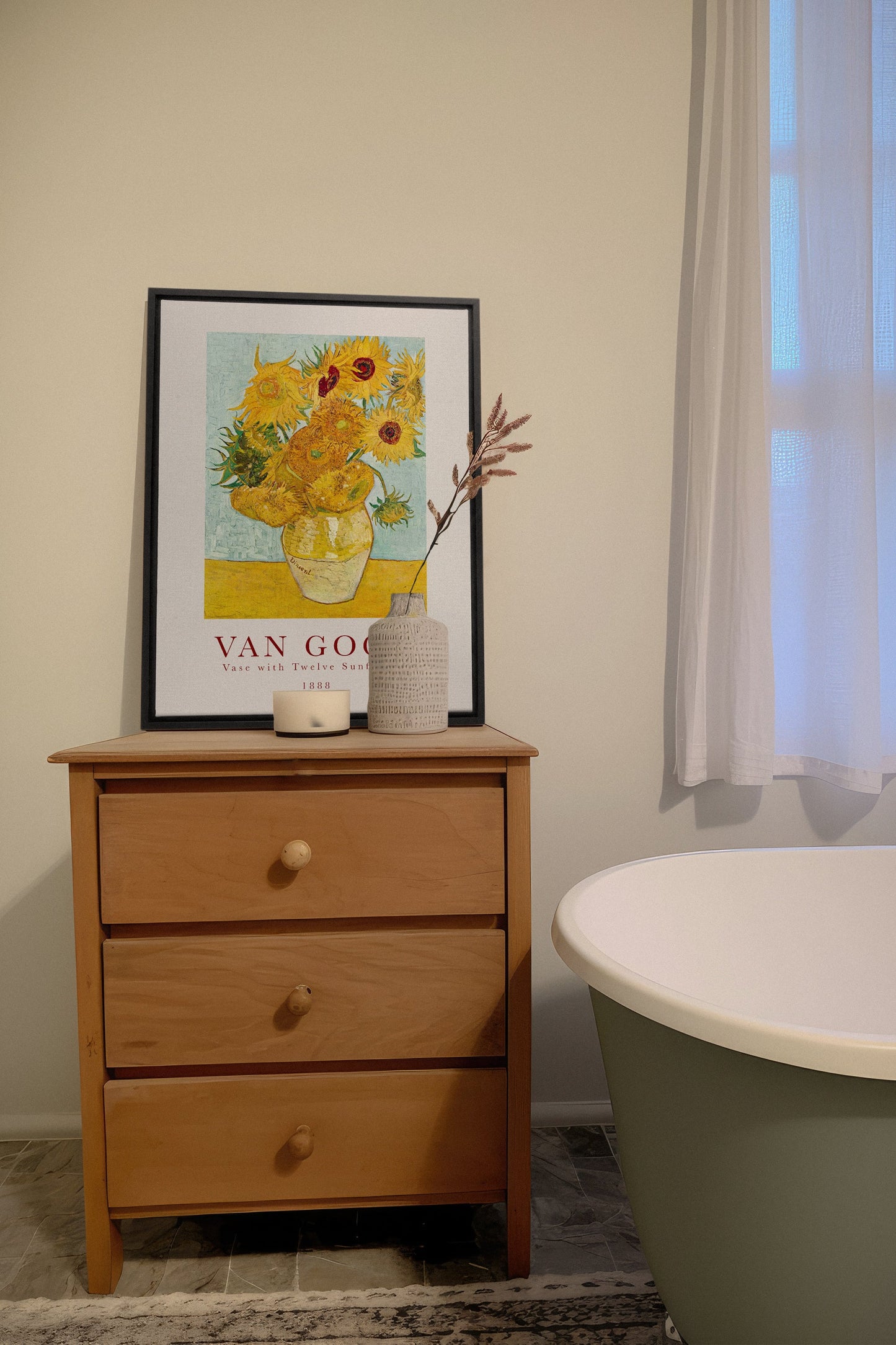 ZWÖLF SONNENBLUMEN, Kunstwerk auf gespannter Leinwand