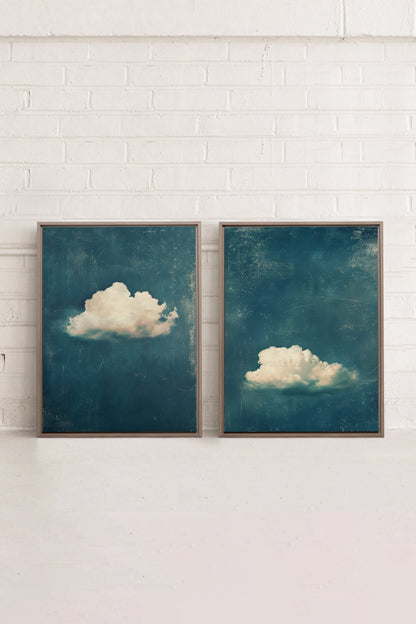 TWILIGHT BLUE SET (2 Werke auf Leinwand auf Keilrahmen)
