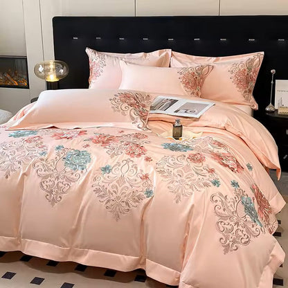 Talia Bettwäsche-Set, 400 TC, 100 % Baumwolle – Peach