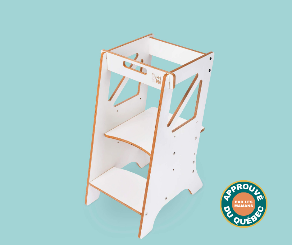 Mitwachsender Lernturm aus Holz für Kinder - Der Mini Chef