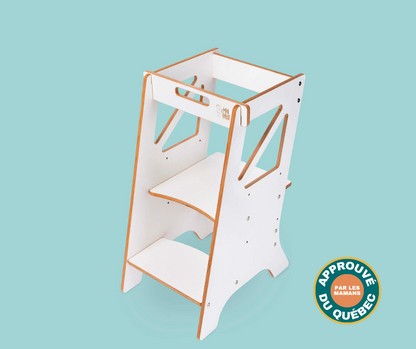 Mitwachsender Lernturm aus Holz für Kinder - Der Mini Chef