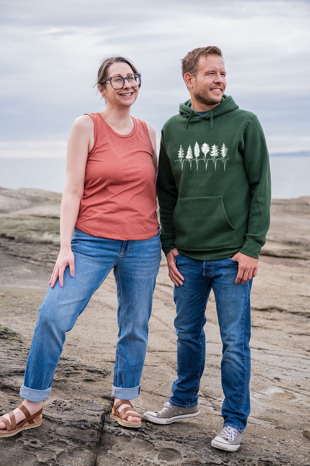 TREELINE - Unisex Eco Hoodie - Forest Green