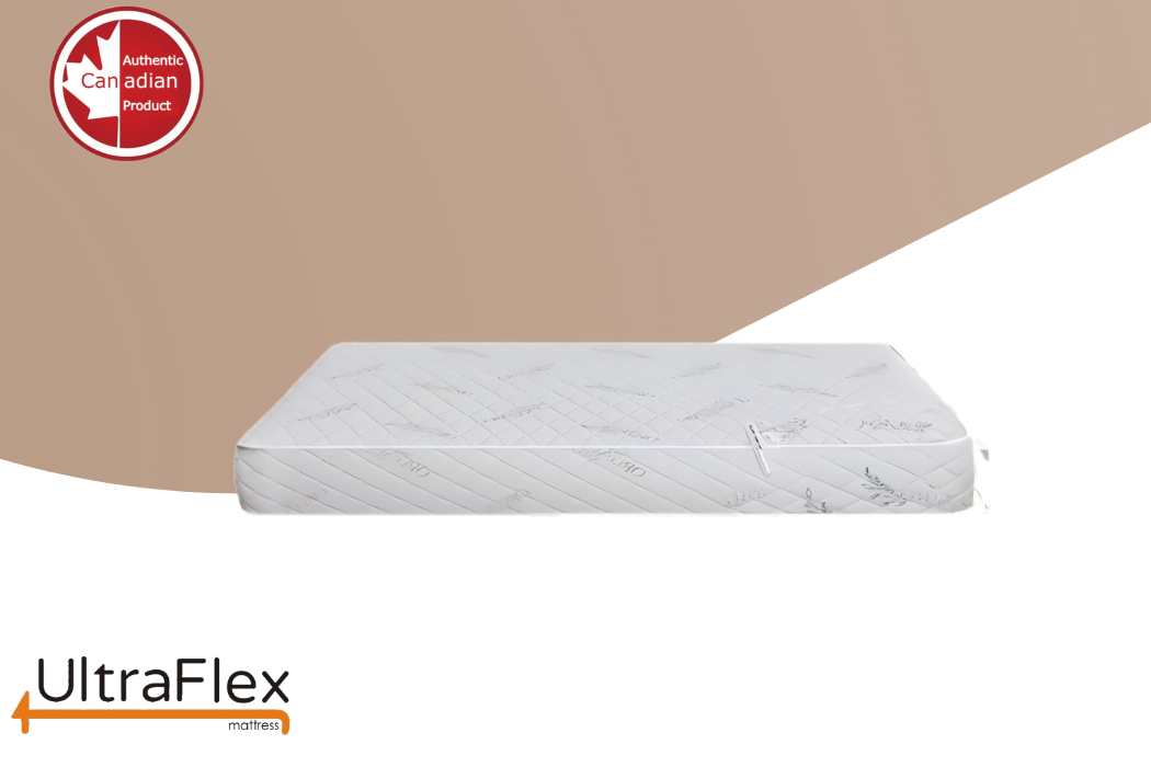 UltraFlex® EcoZen- Matratzen- und Boxspring-Set Mittelfest Wendbar, CertiPUR-US® zertifizierter Schaumstoff, Bezug aus Bio-Bambus, Druckentlastung, Kühlgel-infundiert, umweltfreundliche Matratze (Hergestellt in Kanada)