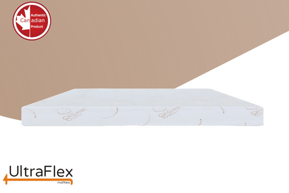 UltraFlex® EcoZen- Matratzen- und Boxspring-Set Mittelfest Wendbar, CertiPUR-US® zertifizierter Schaumstoff, Bezug aus Bio-Bambus, Druckentlastung, Kühlgel-infundiert, umweltfreundliche Matratze (Hergestellt in Kanada)