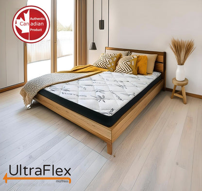 UltraFlex® DreamEasy - Canadian-Made Medium Firm Gel Infused Comfort with Quilted Top, Pressure Relief, Cooling Technology, Bamboo Cover, CertiPUR-US® Certified Foam (Made in Canada)