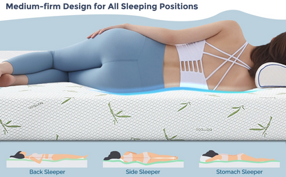 UltraFlex® EasySleep – kanadische mittelfeste Gel-infundierte wendbare Komfortmatratze mit Druckentlastung, Kühltechnologie, Bambusbezug, CertiPUR-US®-zertifiziertem Schaumstoff (hergestellt in Kanada)