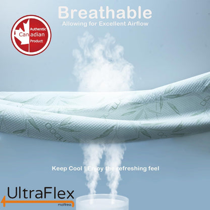 UltraFlex® EasySleep – kanadische mittelfeste Gel-infundierte wendbare Komfortmatratze mit Druckentlastung, Kühltechnologie, Bambusbezug, CertiPUR-US®-zertifiziertem Schaumstoff (hergestellt in Kanada)