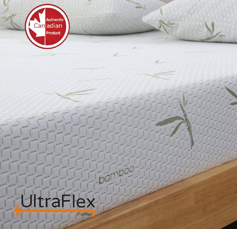 UltraFlex® EasySleep – kanadische mittelfeste Gel-infundierte wendbare Komfortmatratze mit Druckentlastung, Kühltechnologie, Bambusbezug, CertiPUR-US®-zertifiziertem Schaumstoff (hergestellt in Kanada)