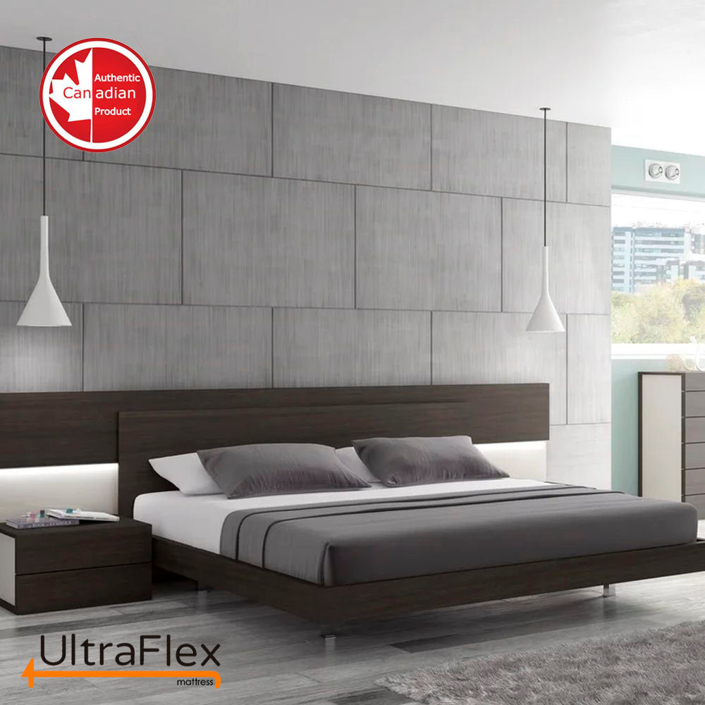 UltraFlex® DESTINY- Orthopädische Wirbelsäulenpflege, Cool Gel, Druckentlastungsschaum, Unterstützung für mehrere Schlafpositionen, geringe Bewegungsübertragung, Naturschaummischung (Hergestellt in Kanada)-Mit wasserdichtem Matratzenschonbezug