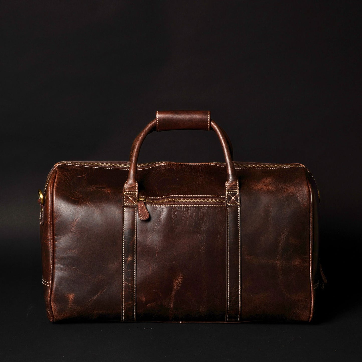 The Wayfarer Bag – Klassische Reisetasche aus braunem Vollnarbenleder