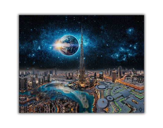 Wandbilder-Dubai Konzept-Leinwanddruck-Skyline