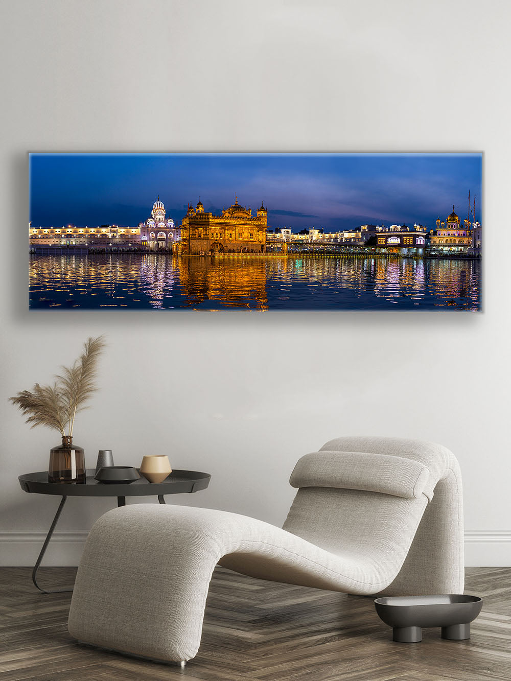 Leinwandbild des Goldenen Tempels – Wandkunst Skyline