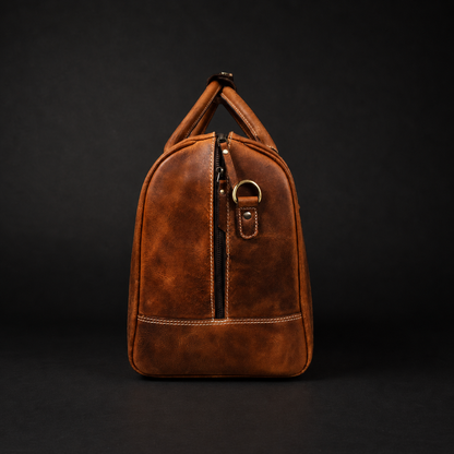 The Wayfarer Bag - Cognac Classic Full-Grain Leather Duffle Bag