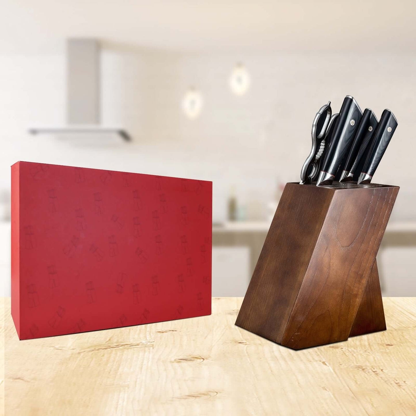 HAGAKURE SIX | 6-teiliges Messer-Set Essential | 4 Messer, 1 Schere mit Messerblock