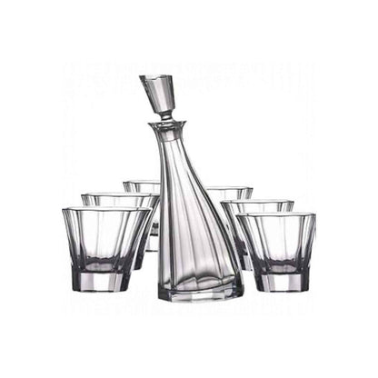 Crystal Decanter Whiskey Set - 7 Piece Luxury Barware Collection