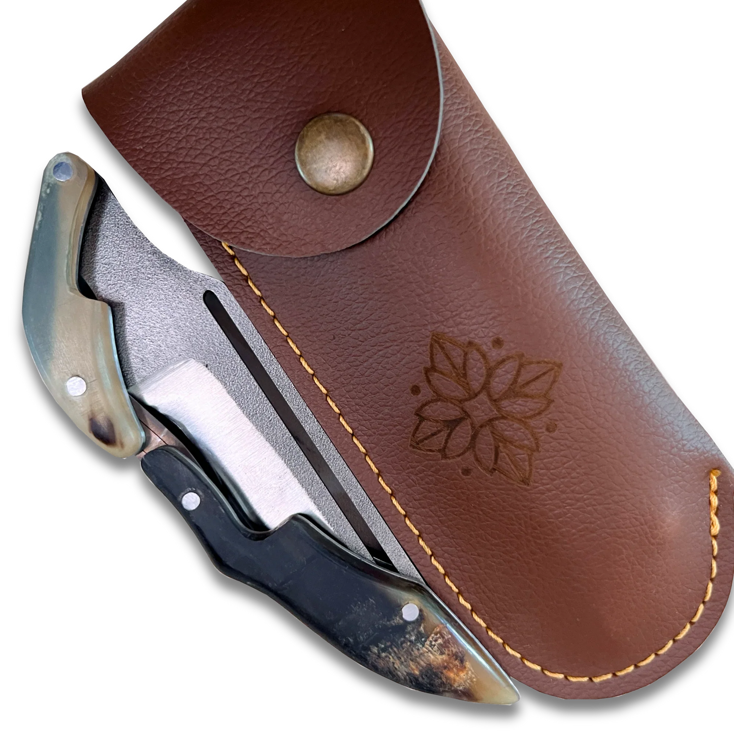 Ginza Steel - X Fold N690 Klingen-Klappmesser mit Widderhorn-Griff