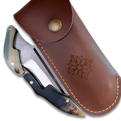 Ginza Steel - X Fold N690 Klingen-Klappmesser mit Widderhorn-Griff