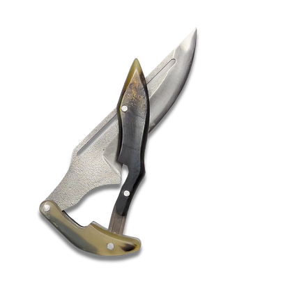 Ginza Steel - X Fold N690 Klingen-Klappmesser mit Widderhorn-Griff