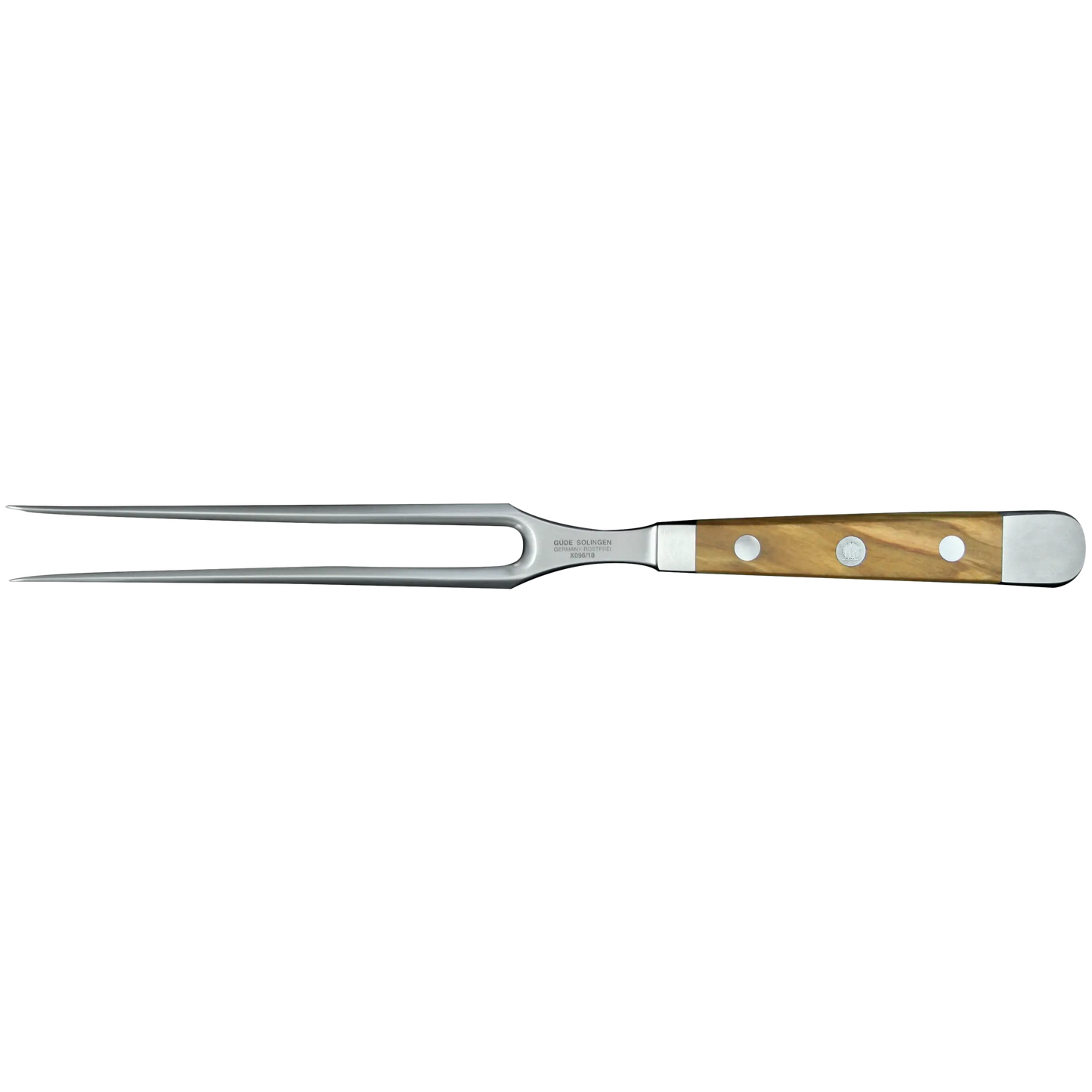 ALPHA OLIVE | Fleischgabel 18 cm | Geschmiedeter Stahl / Olivenholzgriff