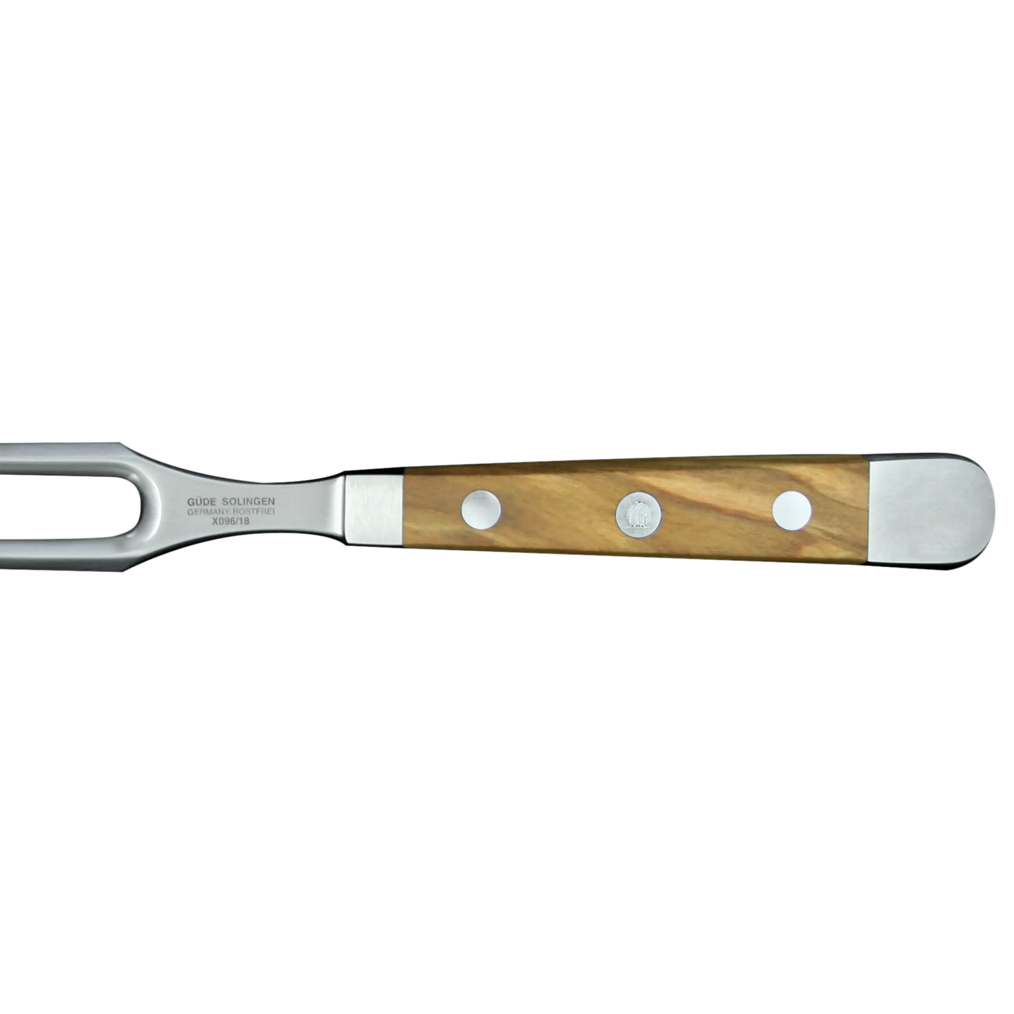 ALPHA OLIVE | Fleischgabel 18 cm | Geschmiedeter Stahl / Olivenholzgriff