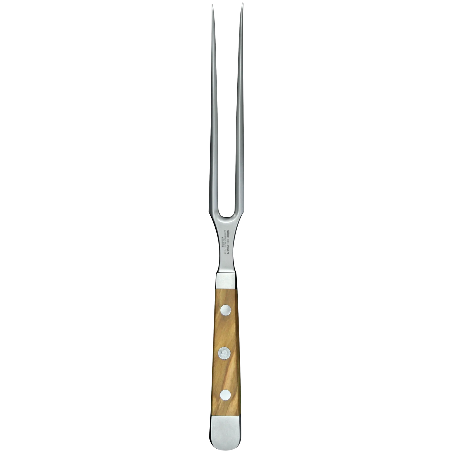 ALPHA OLIVE | Fleischgabel 18 cm | Geschmiedeter Stahl / Olivenholzgriff