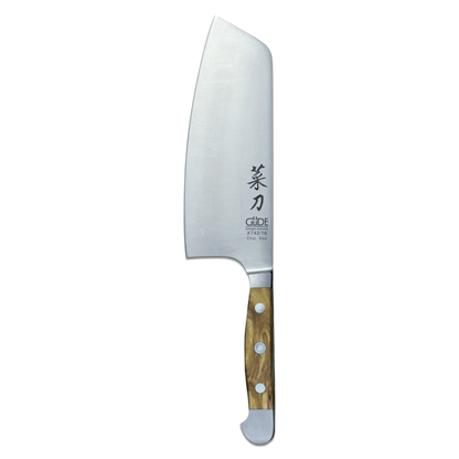ALPHA OLIVE | Chai Dao Chinesisches Kochmesser 16,5 cm Klinge | Geschmiedeter Stahl/Olivenholzgriff