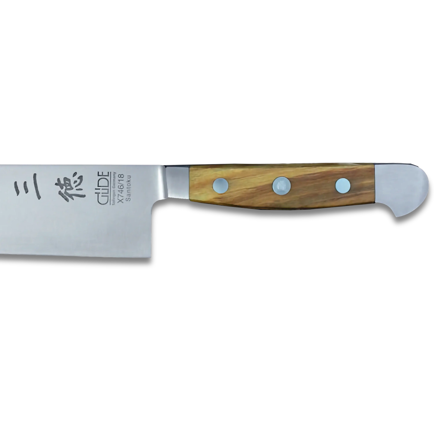 ALPHA OLIVE | Santoku Messer Glatte Klinge 7 Zoll | Geschmiedeter Stahl / Olivenholzgriff