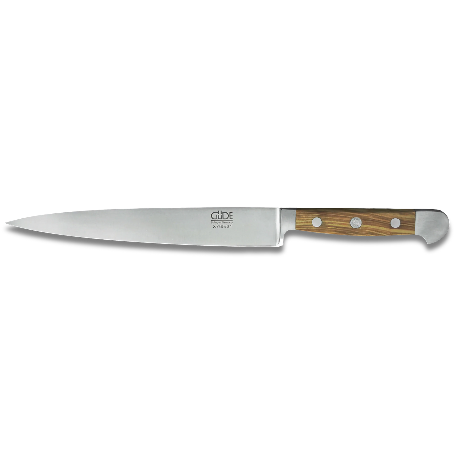 ALPHA OLIVE | Tranchiermesser / Schinkenmesser 8" | Geschmiedeter Stahl / Olivenholzgriff