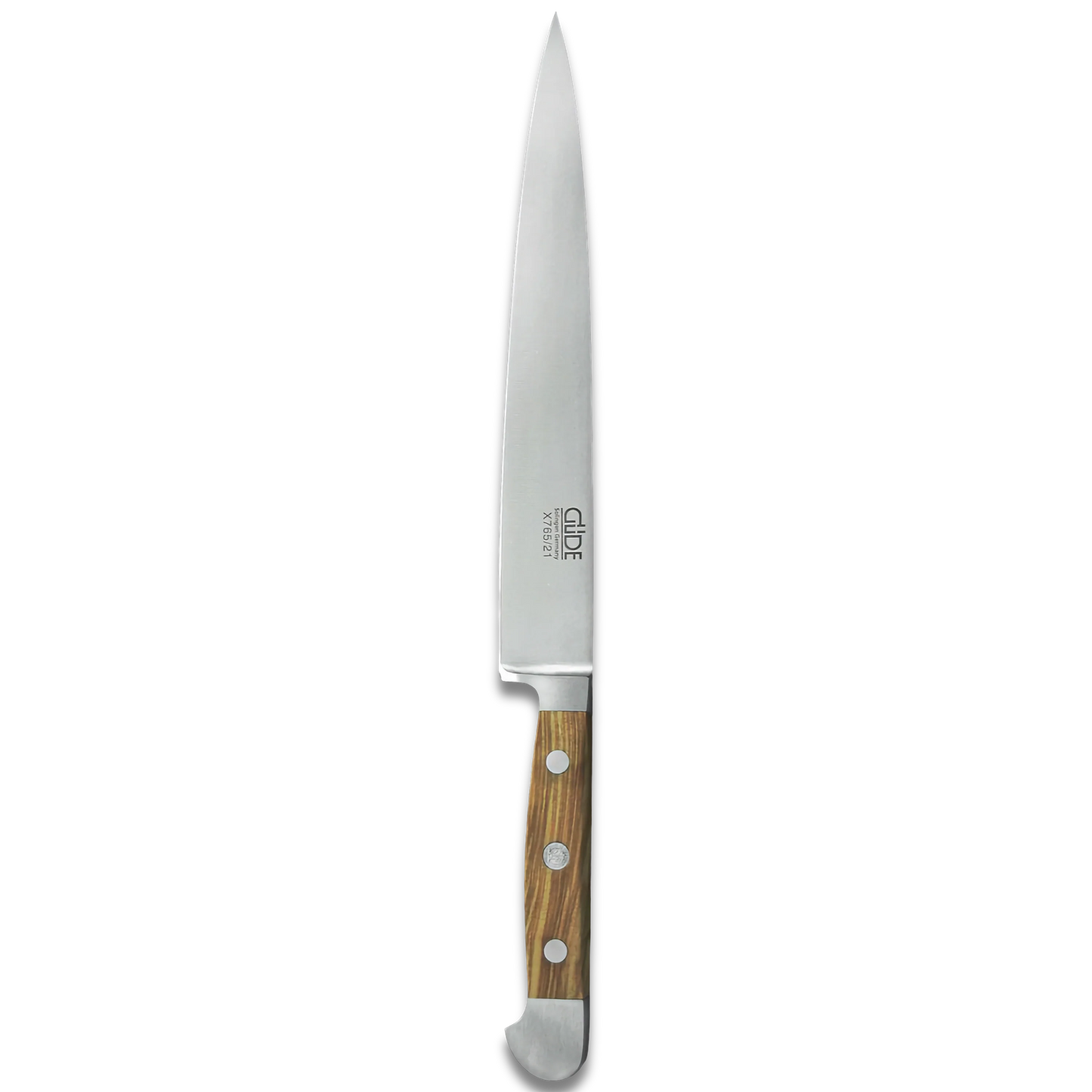 ALPHA OLIVE | Tranchiermesser / Schinkenmesser 8" | Geschmiedeter Stahl / Olivenholzgriff