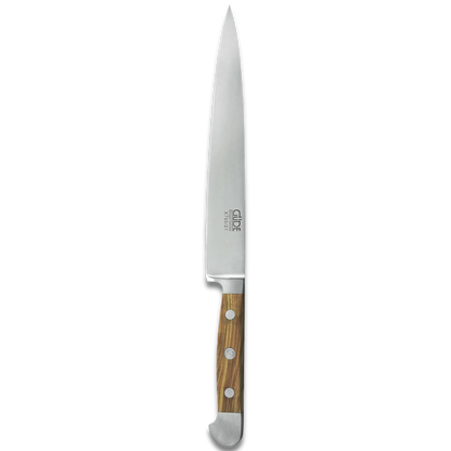 ALPHA OLIVE | Tranchiermesser / Schinkenmesser 8" | Geschmiedeter Stahl / Olivenholzgriff