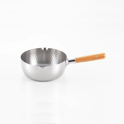 Yoshikawa Yukihira Stieltopf 20 cm | 2.1 L Edelstahl mit Holzgriff