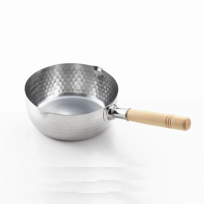 Yoshikawa Yukihira Stieltopf 20 cm | 2.1 L Edelstahl mit Holzgriff