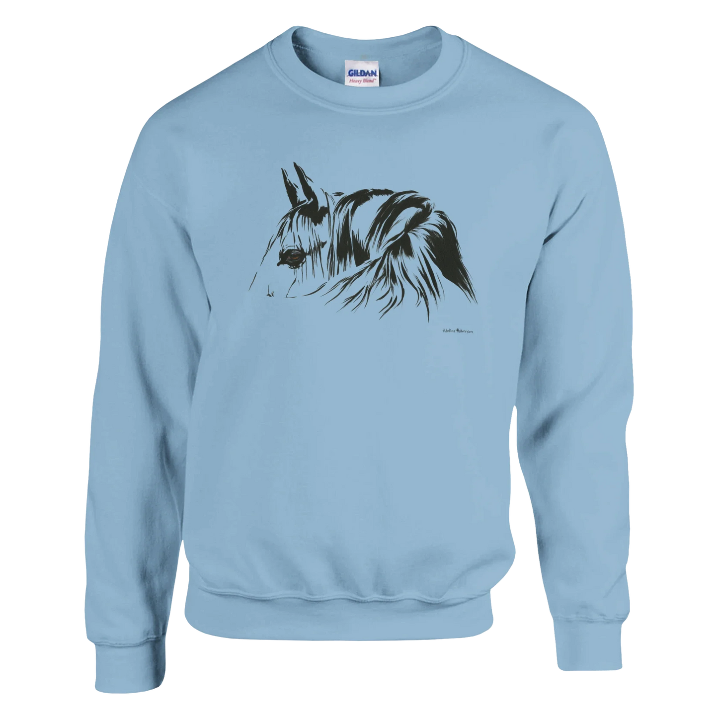 Simplicity Pferdeportrait Sweatshirt – Elegante, klar linierte Grafikbekleidung