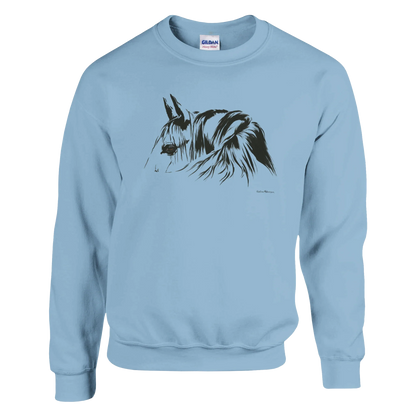 Simplicity Pferdeportrait Sweatshirt – Elegante, klar linierte Grafikbekleidung