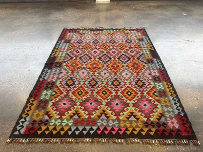 Afghan Maimana Kilim Rug | 5' 5" x 7' 3"