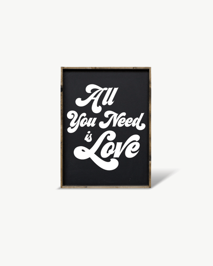 All You Need is Love Wood Sign - AURABAGS SHOP