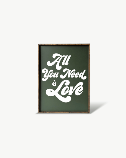 All You Need is Love Wood Sign - AURABAGS SHOP