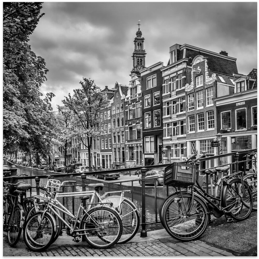 Wandbild AMSTERDAM Blumengracht schwarz & weiß