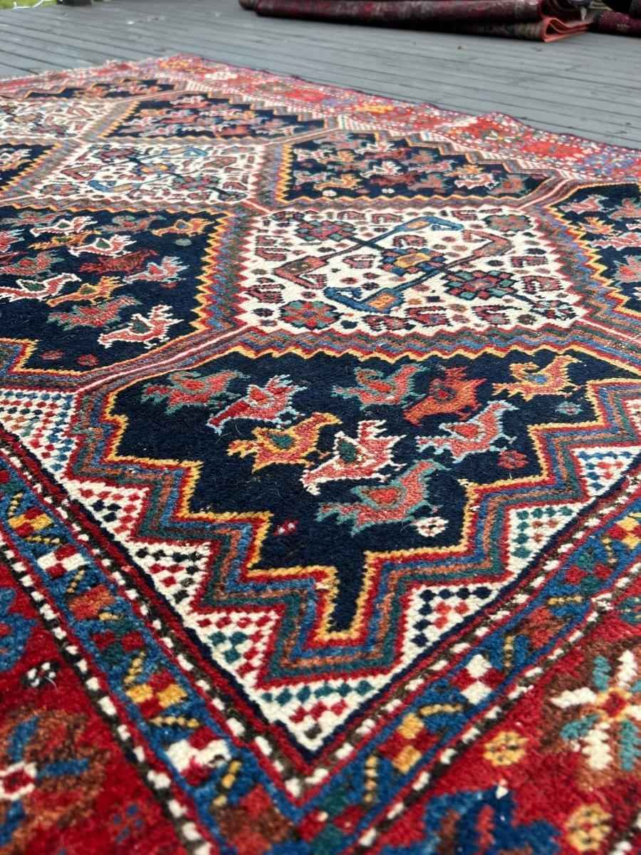 Antique Persian Khamseh Rug | 5' 9"  x 4' 1"