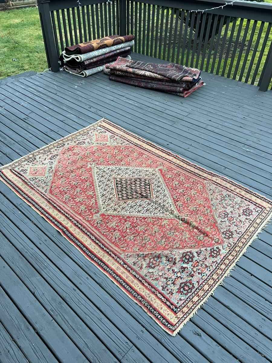 Antique Persian Senneh Kilim | 6' 3" x 4' 2"