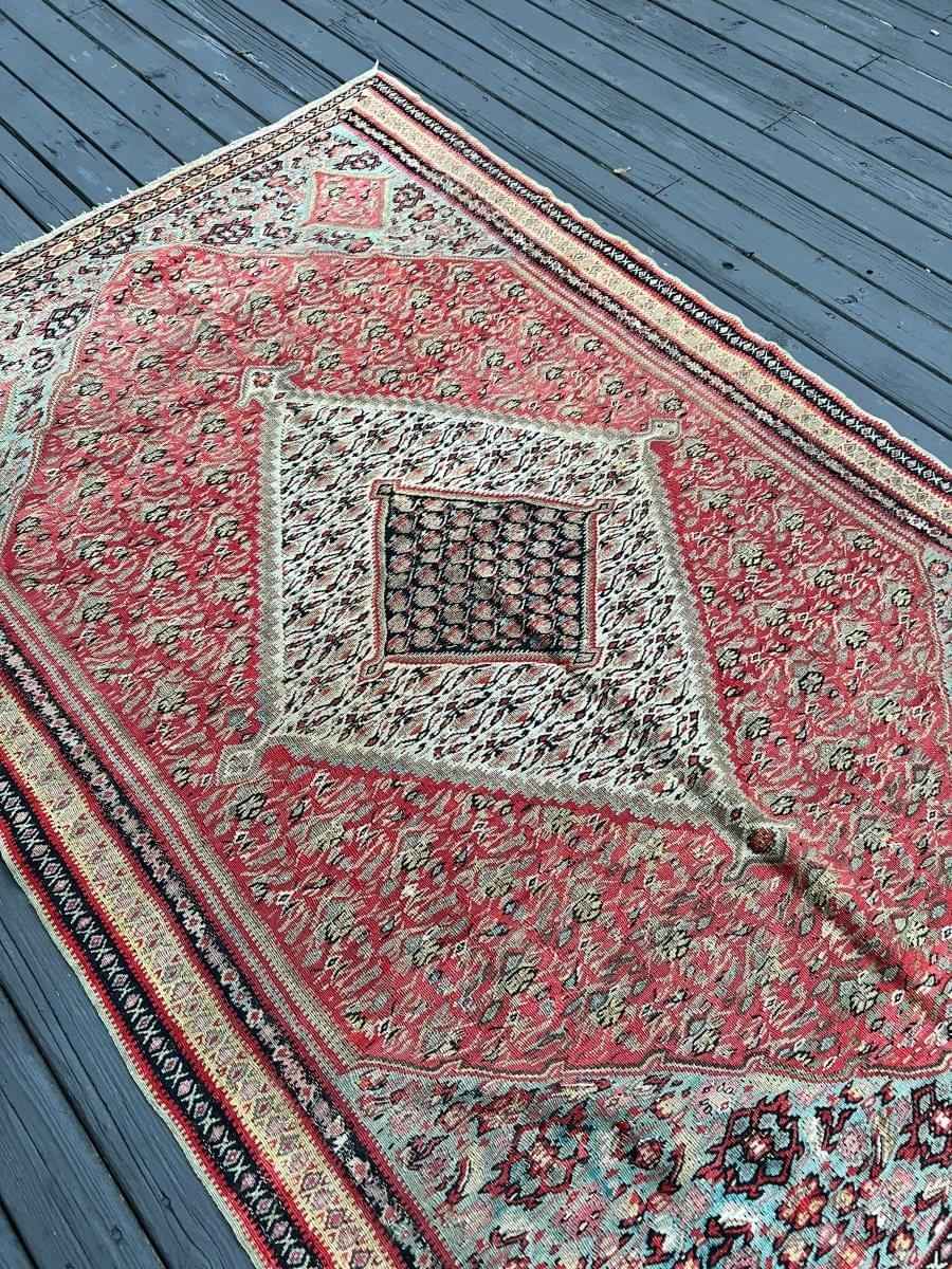 Antique Persian Senneh Kilim | 6' 3" x 4' 2"