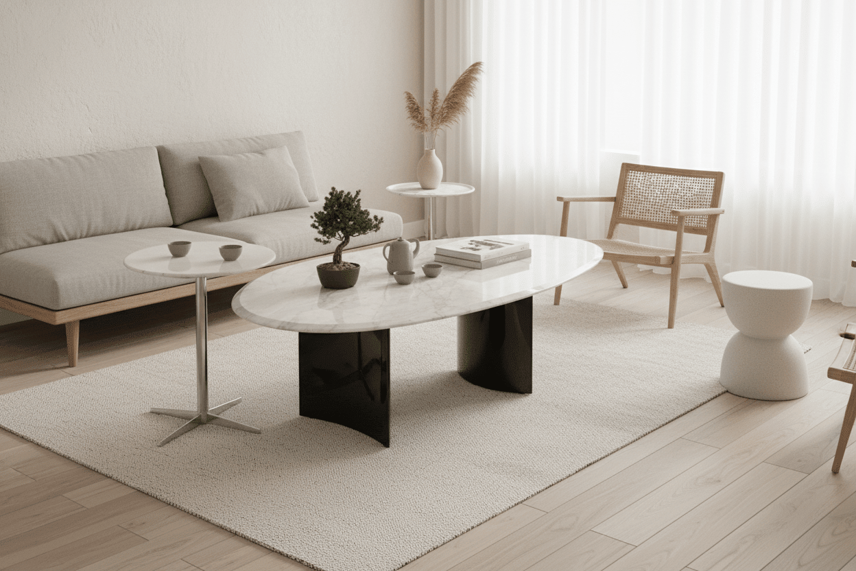 Apollo Marble and Chrome Accent Table Set