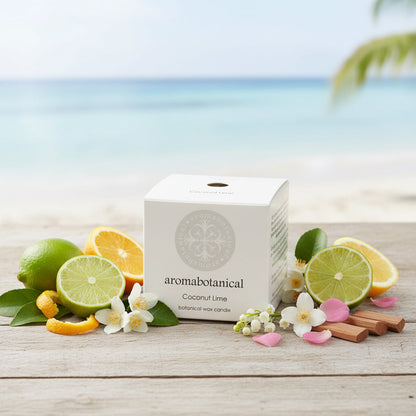 Mini-Kokos-Limette-Kerze mit erfrischendem tropischen Duft von Aromabotanical