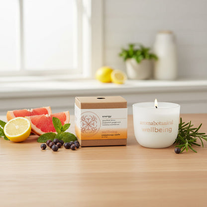 Mini-Energikerze mit belebendem Zitrus- und Kräuterduft von Aromabotanical