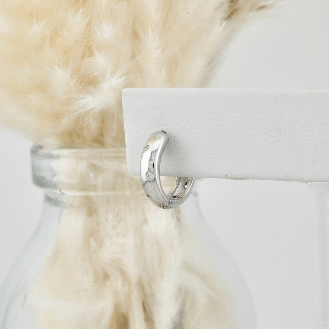 Boucles d'oreilles Huggies Voie lactée en argent sterling